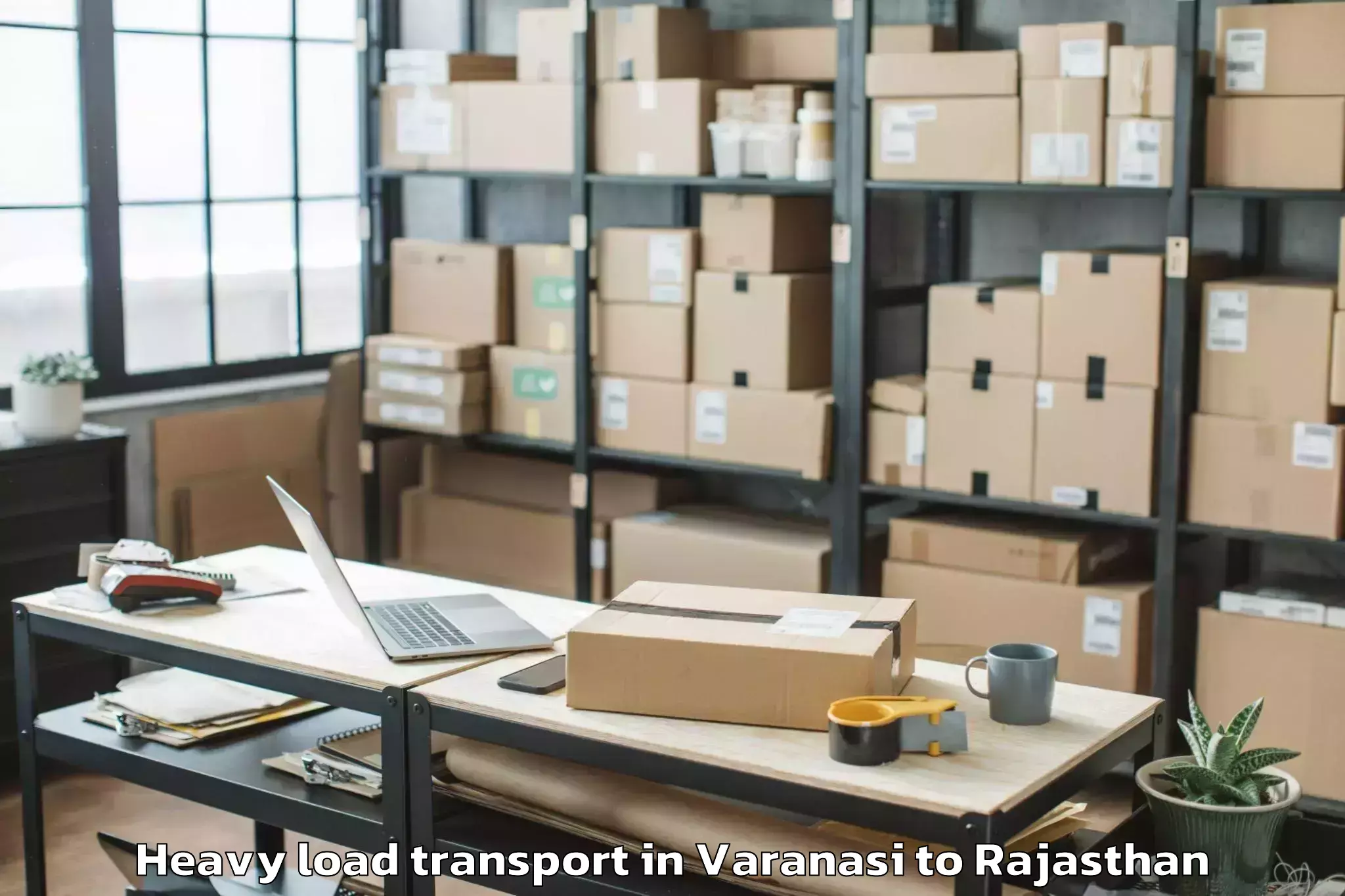 Easy Varanasi to Madanganj Kishangarh Heavy Load Transport Booking